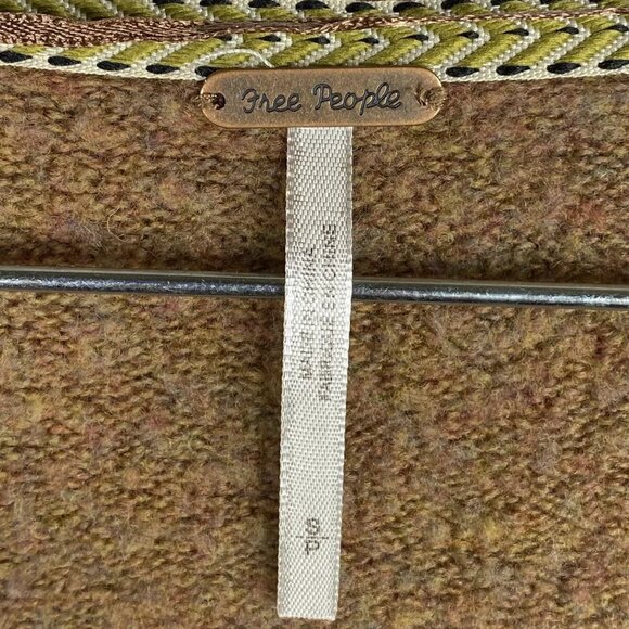 Free People Irresistible Sweater Womens  V-Neck Fringe Wool Linen Stretch - Picture 4 of 6